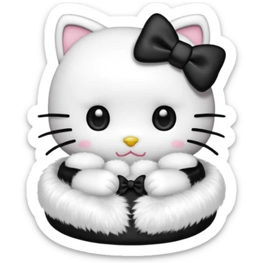 hello kitty with a black bow sticker