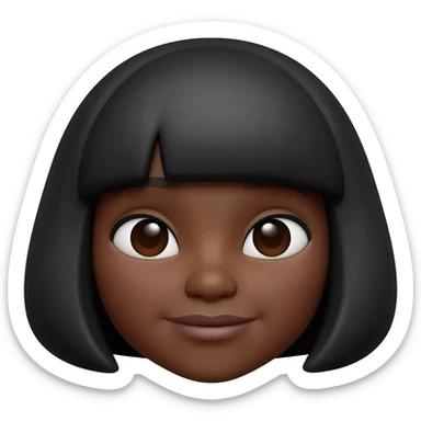 Dark skin memoji bob hair sticker
