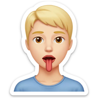 biting lips but with the neck and the head looping upward sticker