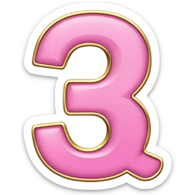 number four in pink and golden  sticker