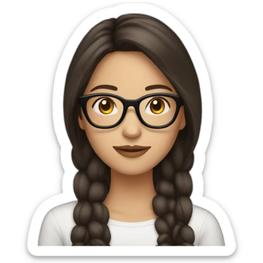 Brunette with glasses laugthing sticker
