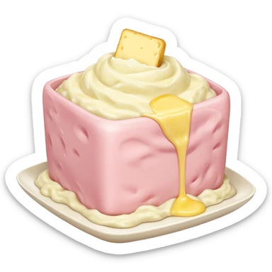 Light Pink mashed potatoes with a square of melting butter on top sticker