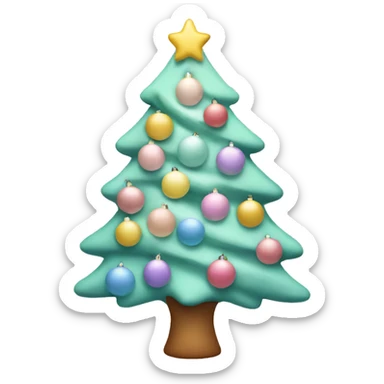 Pastel Christmas tree sticker
