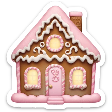 light pink gingerbread house sticker