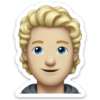 full body light curl blonde 30yo man blue eyed pale skin sticker