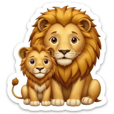 A lion with his cub. sticker