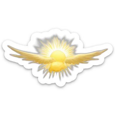 god white rays sticker