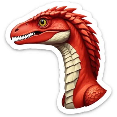 Red velociraptor sticker