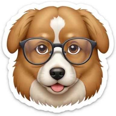 Dog wearing some eyeglasses  sticker