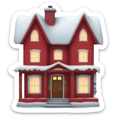 Red Christmas house sticker