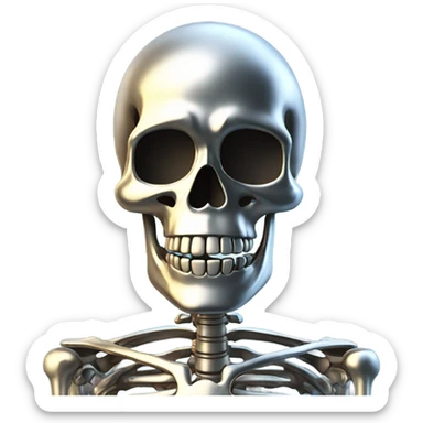 skeleton made out of chrome sticker