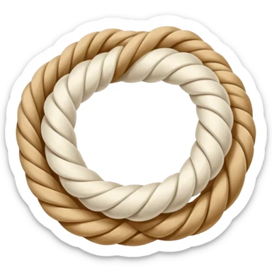 rope tied in a simple sailing knot, rounded edges, cute, soft shading, sticker