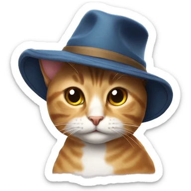 a cat wearing a hat sticker