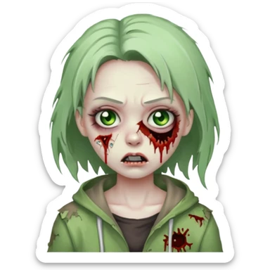 a zombie girl still cute and fine sticker