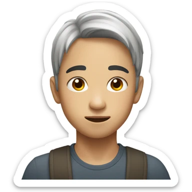 asian boy with asian eyes sticker