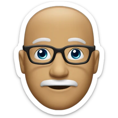 bald, bearded with glasses man sticker