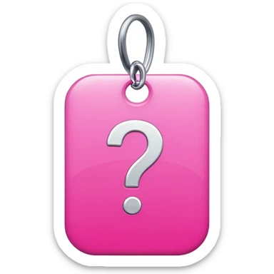 pink question tag sticker