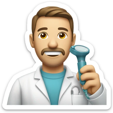 Une infirmière anesthésiste avec un laryngoscope sticker