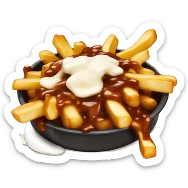 “Quebec poutine with crispy fries, melted white cheese curds, and rich brown gravy.” sticker