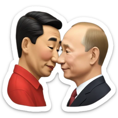 putin kissing xi jinping sticker