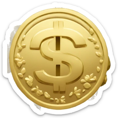 Golden dollar sign sticker