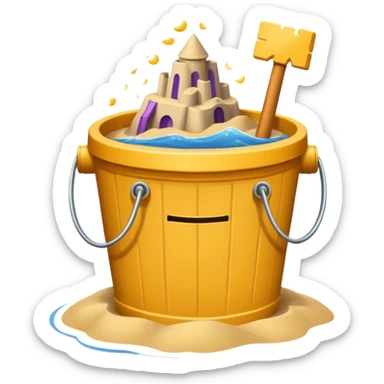 sand castle, Bucket-shaped castle sticker