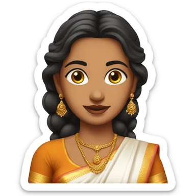 south indian white girl in halfsaree sticker
