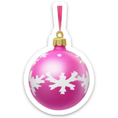 pink christmas ornaments on tree sticker