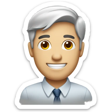 fair skin male office worker happy face sticker