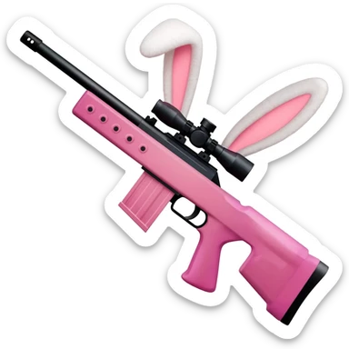 easter theme sniper rifle like with bunny ears and eggs and pink sticker