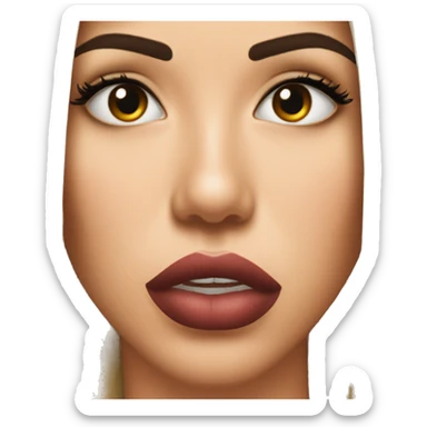 ONE eye brow lifted and lips puckered sticker