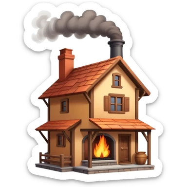 cozy house with a chimney sticker