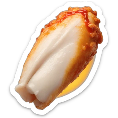 A chicken wing with Hot sauce sticker