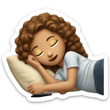 Girl laying with her phone sticker