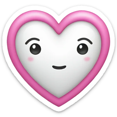 white heart with pink bow sticker