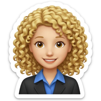 Assistante commerciale, blonde aux cheveux frisés sticker