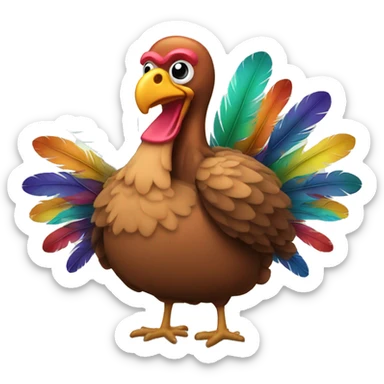 Turkey with colorful feathers sticker