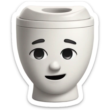 A man's head coming out of a ceramic toilet sticker
