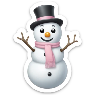 cute light pink snowman sticker