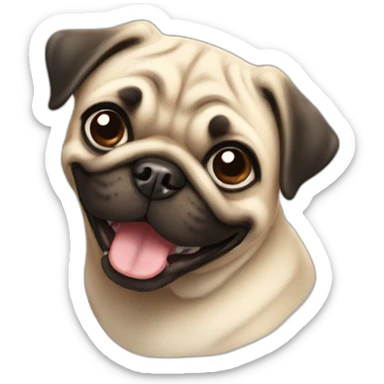 A happy pug sticker