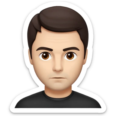 John Saxon with dark brown hair sticker