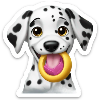 Dalmatian puppy bitting sticker
