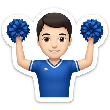 All star Cheerleader white boy boy in with dark hair in cheerleader uniform  sticker