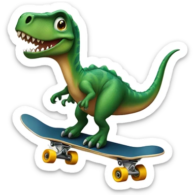 Dino riding a skater sticker