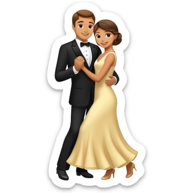 a man and a woman dancing together sticker