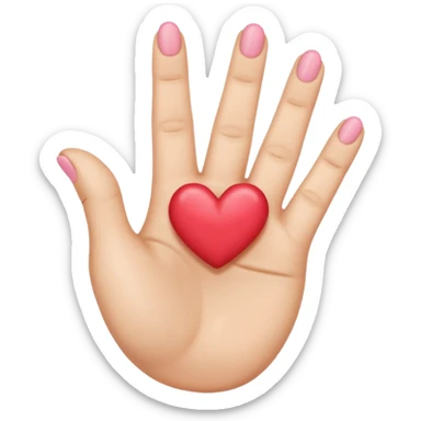 The emoji kiss with heart 😘, but adding three fingers in front of the mouth, the thump and pinky finger being bent sticker