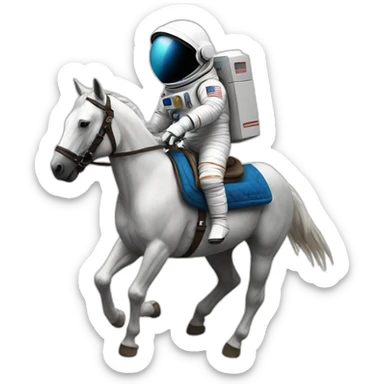 Horse riding an astronaut sticker