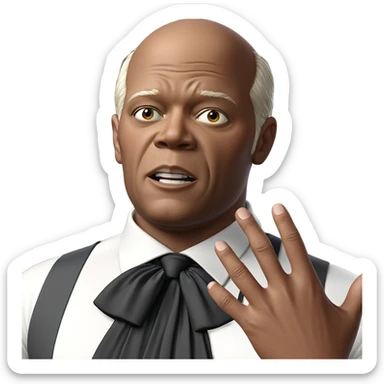 bald boy in white shirt sticker