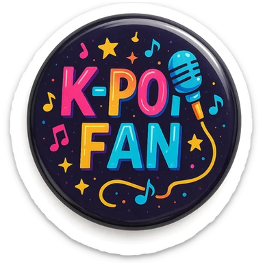 kpop fan badge sticker