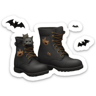 Boots and cats with bats on rats sticker